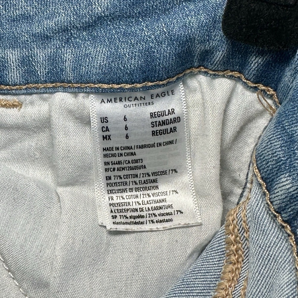 American Eagle Next Level Hi Rise Distressed Jegging Jeans Crop Raw Jagged Hem 6 - Picture 6 of 6